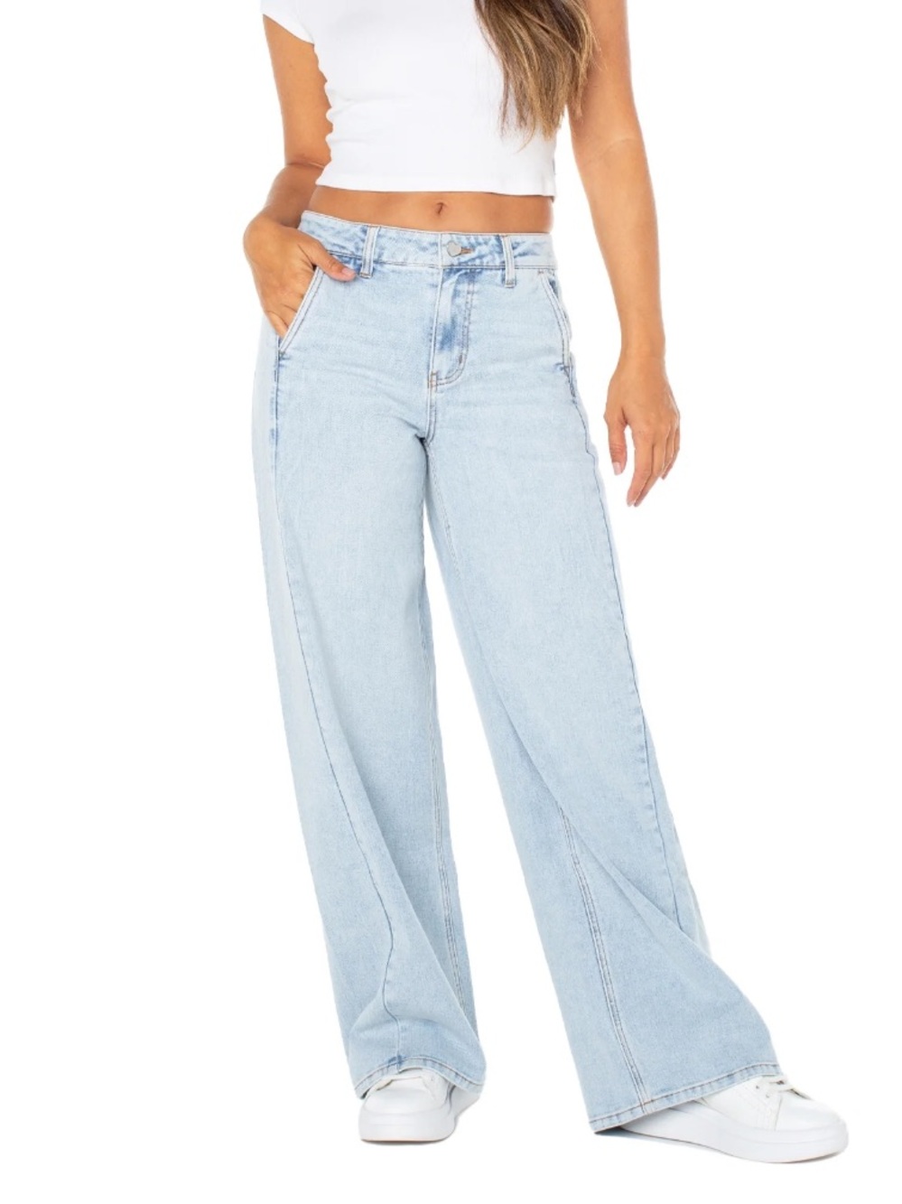Celebrity Pink Wide Leg Trouser Pocket Jean